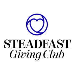 Steadfast Giving Club Logo: a heart inside a circle above "Steadfast Giving Club"